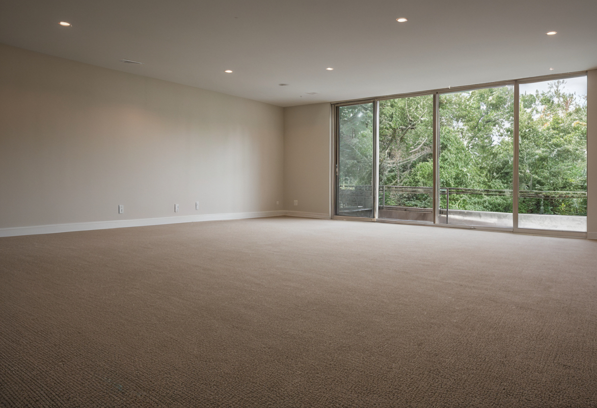 Luxury interior image showing Removal, furniture, transitions, and floor preparation can change the carpet bid