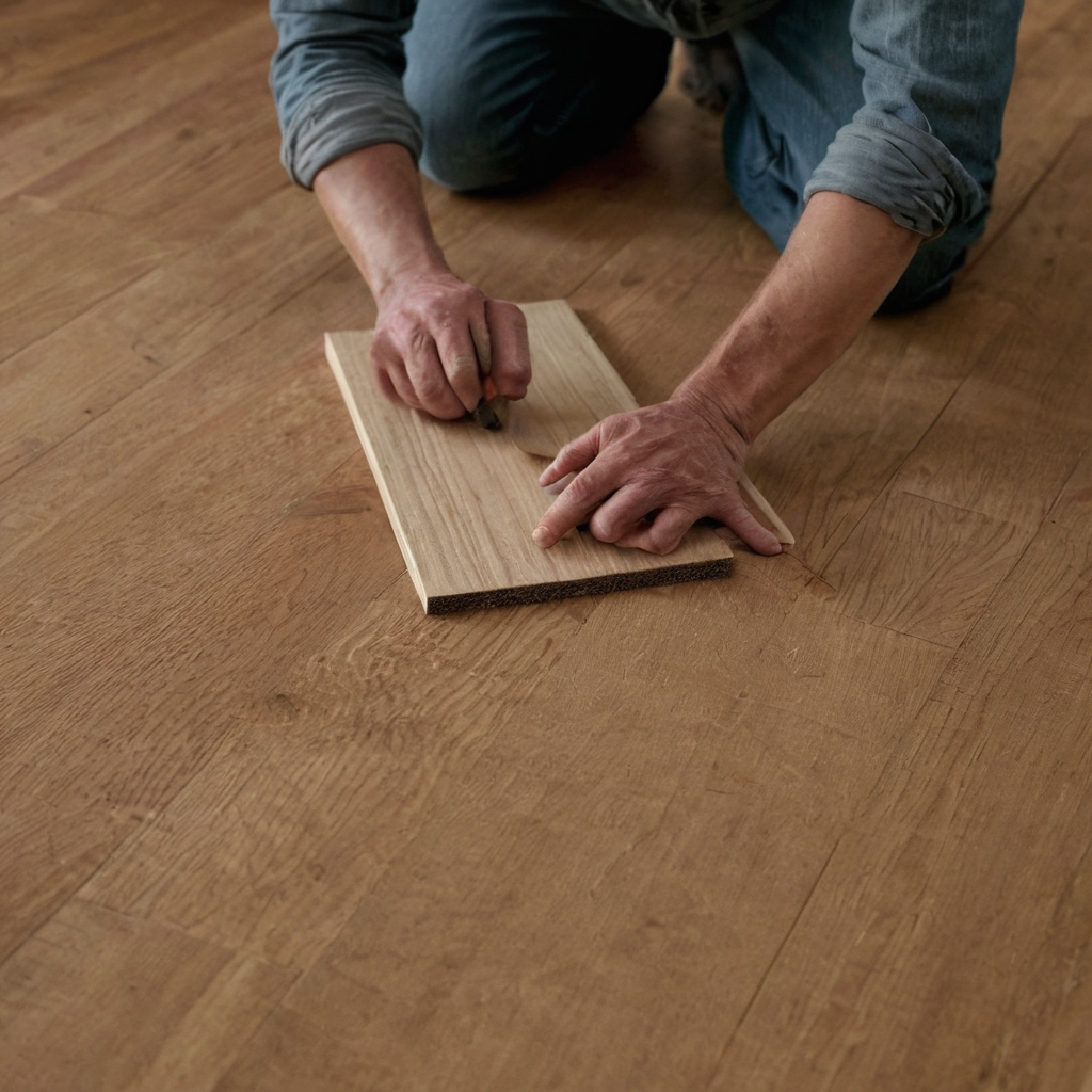 Practical visual for Prefinished hardwood shifts cost into the flooring product and installation scope